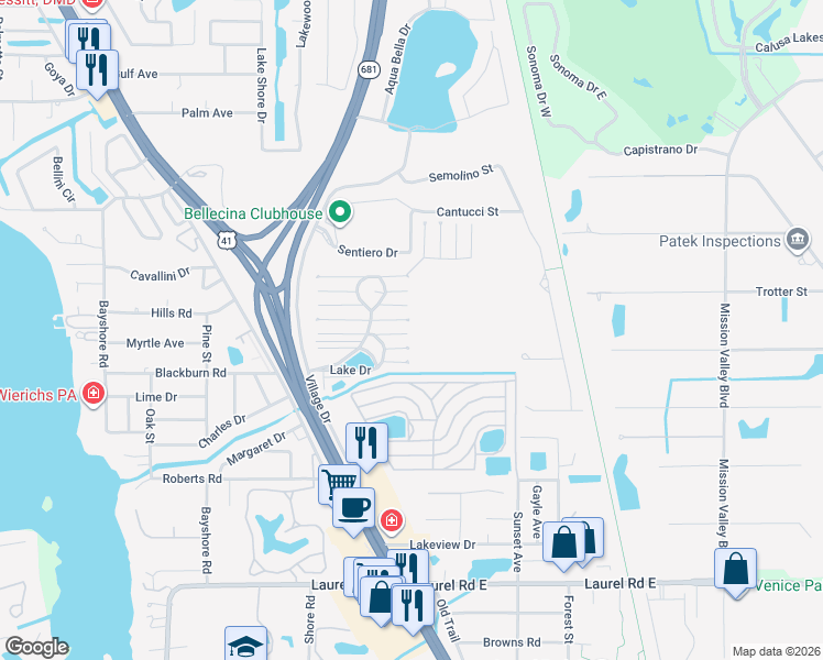map of restaurants, bars, coffee shops, grocery stores, and more near 224 3rd Street East in Nokomis