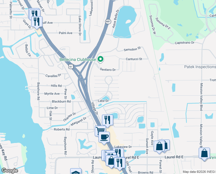 map of restaurants, bars, coffee shops, grocery stores, and more near 186 3rd Street West in Nokomis