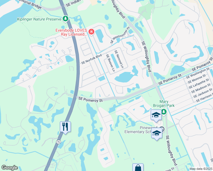 map of restaurants, bars, coffee shops, grocery stores, and more near 4573 Southeast Graham Drive in Stuart