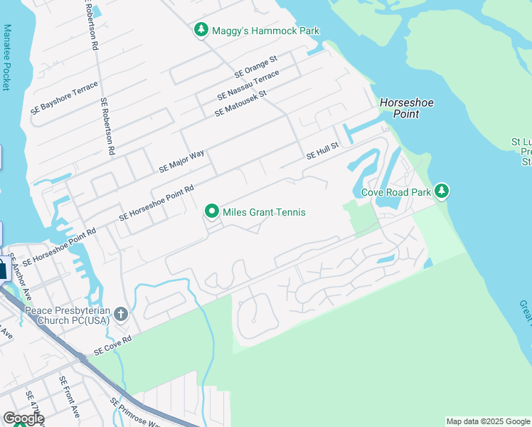 map of restaurants, bars, coffee shops, grocery stores, and more near 5355 Southeast Miles Grant Road in Stuart