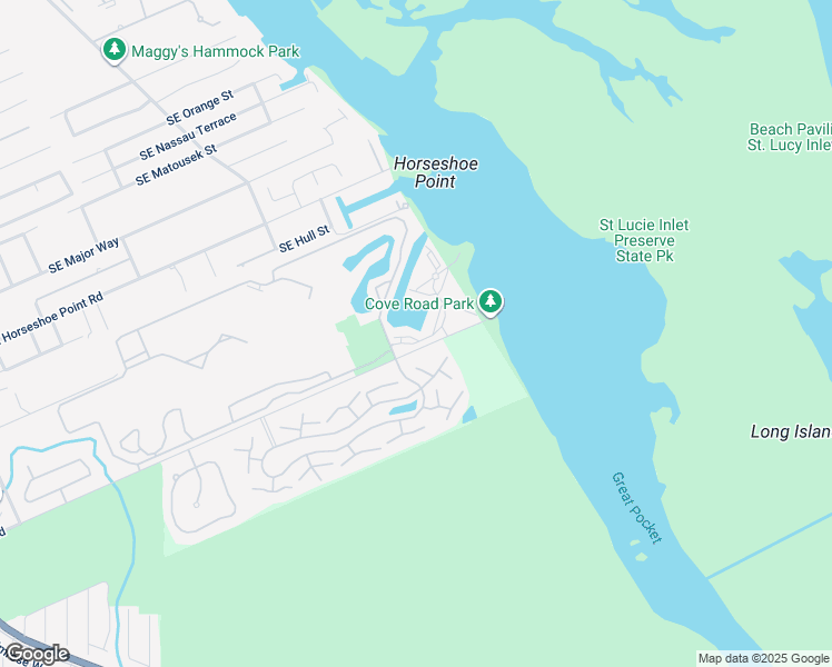 map of restaurants, bars, coffee shops, grocery stores, and more near 6001 Southeast Landing Way in Stuart