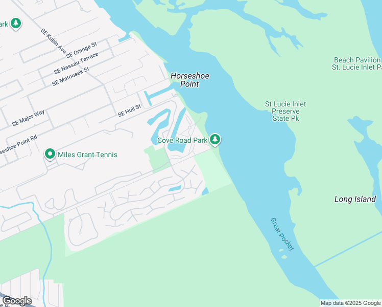 map of restaurants, bars, coffee shops, grocery stores, and more near 6041 Southeast Landing Way in Stuart