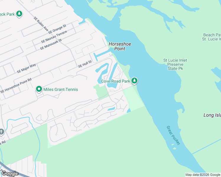 map of restaurants, bars, coffee shops, grocery stores, and more near 6001 Southeast Landing Way in Stuart