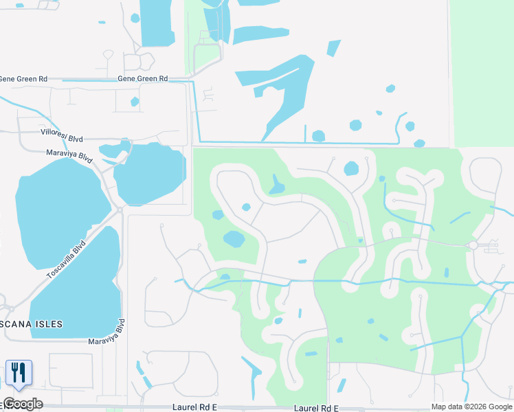 map of restaurants, bars, coffee shops, grocery stores, and more near 113 Caneletto Way in Nokomis