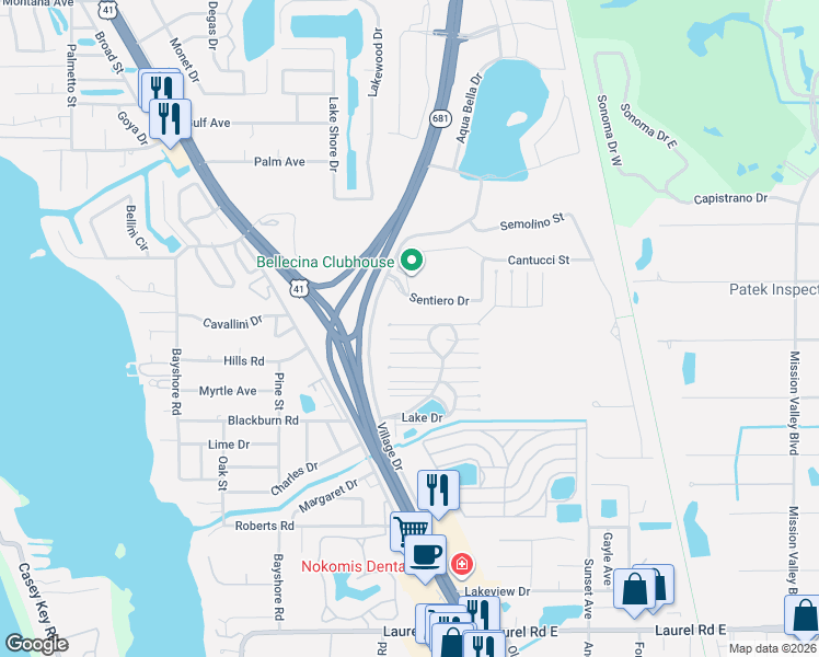 map of restaurants, bars, coffee shops, grocery stores, and more near 66 6th Street West in Nokomis