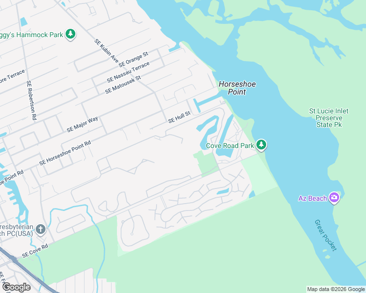 map of restaurants, bars, coffee shops, grocery stores, and more near 5453 Southeast Miles Grant Road in Stuart