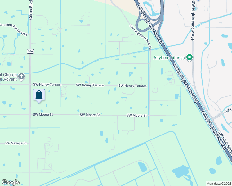 map of restaurants, bars, coffee shops, grocery stores, and more near 3956 Southwest Honey Terrace in Palm City
