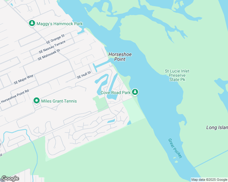 map of restaurants, bars, coffee shops, grocery stores, and more near 6081 Southeast Landing Way in Stuart