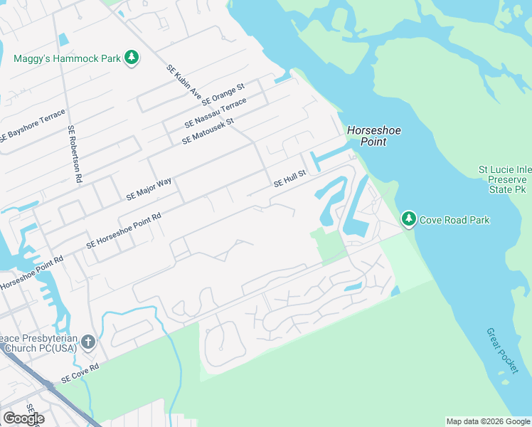 map of restaurants, bars, coffee shops, grocery stores, and more near 6225 Cove Road in Stuart