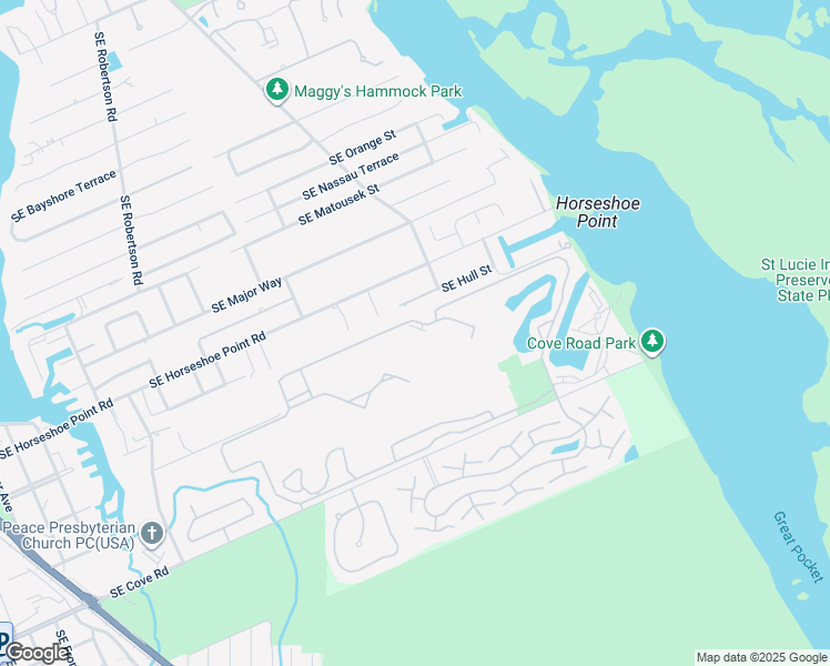 map of restaurants, bars, coffee shops, grocery stores, and more near 5413 Southeast Miles Grant Road in Stuart