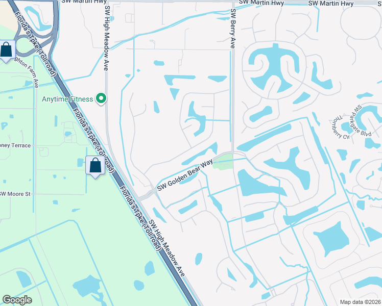 map of restaurants, bars, coffee shops, grocery stores, and more near 2760 Southwest Bear Paw Trail in Palm City
