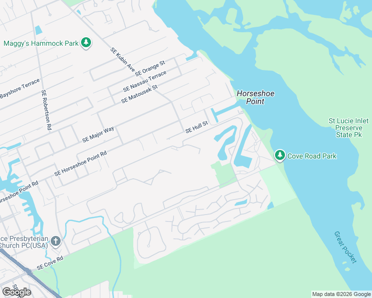 map of restaurants, bars, coffee shops, grocery stores, and more near 6225 Cove Road in Stuart