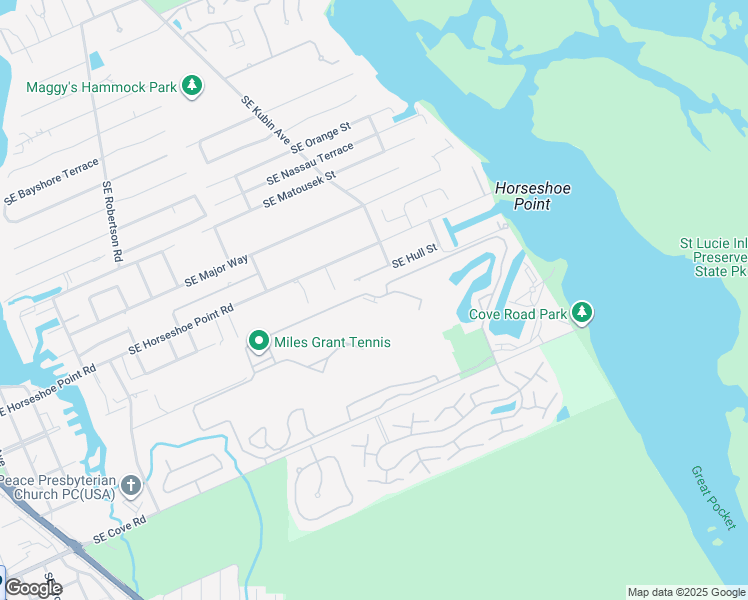 map of restaurants, bars, coffee shops, grocery stores, and more near 5413 Southeast Miles Grant Road in Stuart
