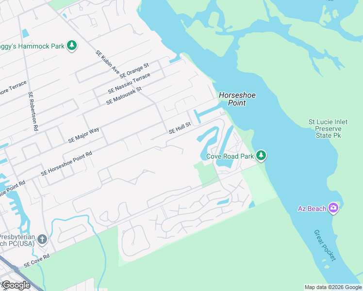 map of restaurants, bars, coffee shops, grocery stores, and more near 5453 Southeast Miles Grant Road in Stuart