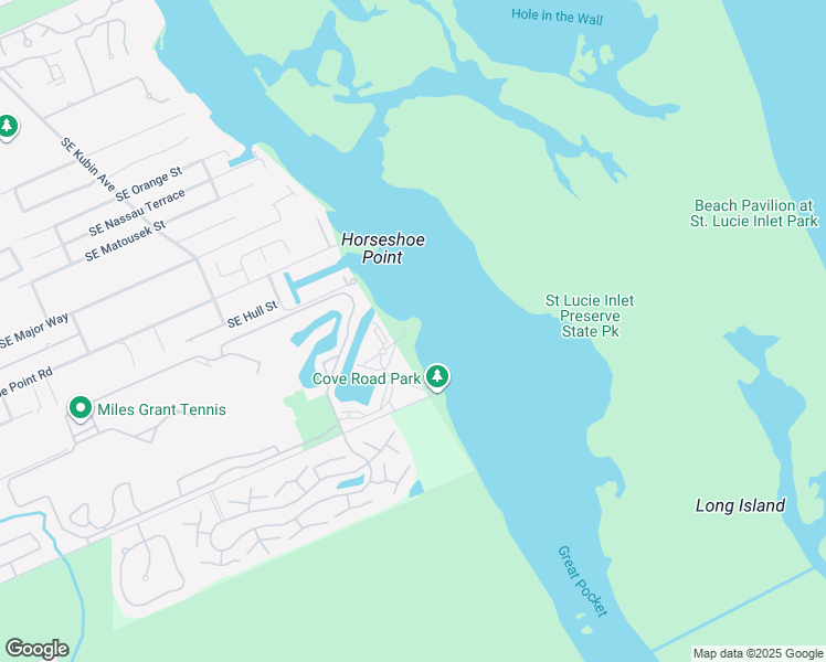 map of restaurants, bars, coffee shops, grocery stores, and more near 6199 Southeast Landing Way in Stuart