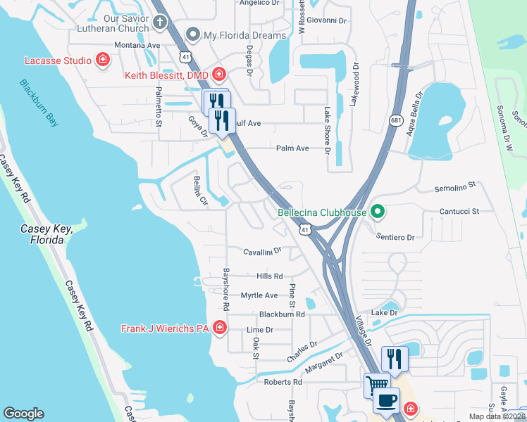 map of restaurants, bars, coffee shops, grocery stores, and more near 808 Sorrento Place in Nokomis