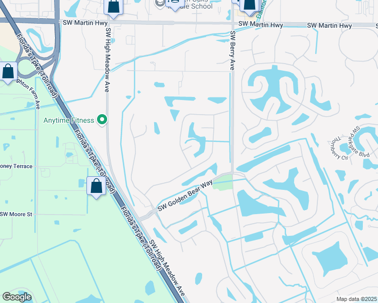 map of restaurants, bars, coffee shops, grocery stores, and more near 2684 Southwest Sunnyfield Trail in Palm City