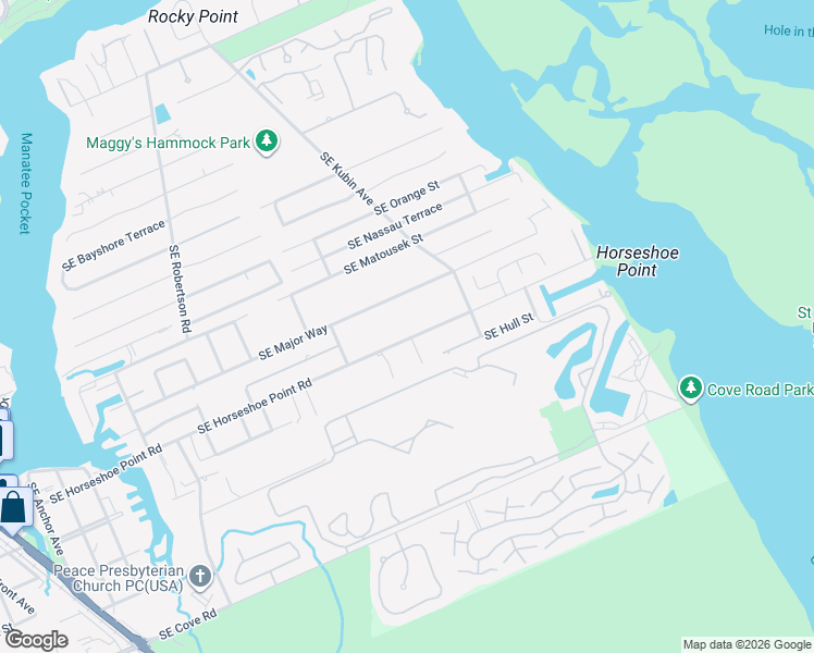 map of restaurants, bars, coffee shops, grocery stores, and more near 5529 Southeast Horseshoe Point Road in Stuart