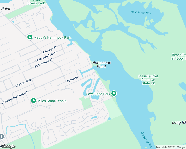 map of restaurants, bars, coffee shops, grocery stores, and more near 5995 Southeast General Lee Terrace in Stuart