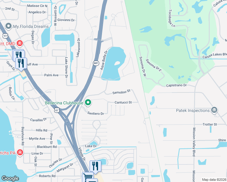 map of restaurants, bars, coffee shops, grocery stores, and more near 5588 Semolino Street in Nokomis