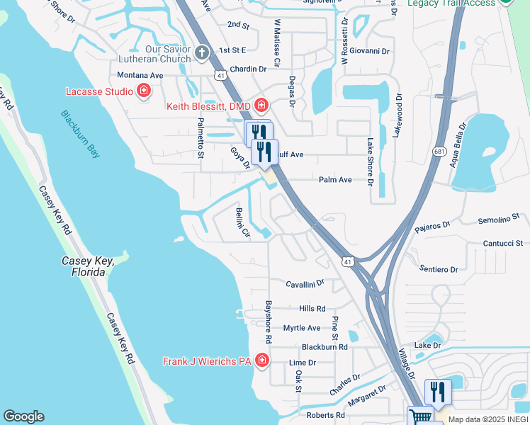 map of restaurants, bars, coffee shops, grocery stores, and more near 404 Murillo Drive in Nokomis