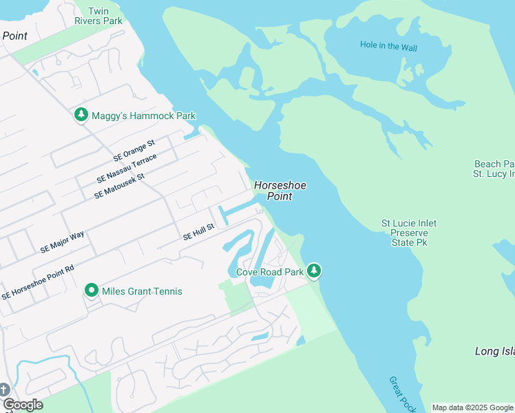 map of restaurants, bars, coffee shops, grocery stores, and more near 5995 Southeast General Lee Terrace in Stuart