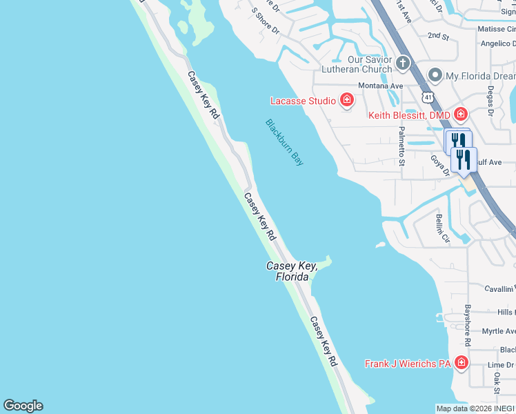 map of restaurants, bars, coffee shops, grocery stores, and more near 2007-2139 Casey Key Road in Nokomis