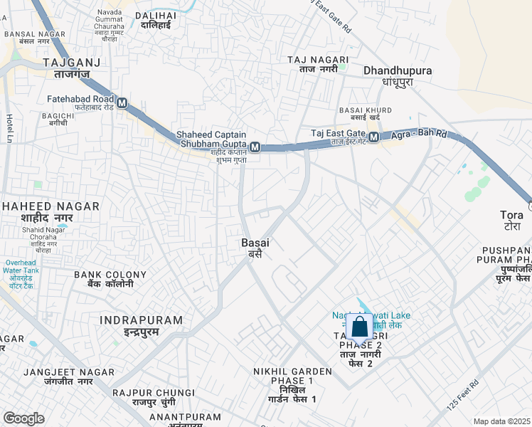 map of restaurants, bars, coffee shops, grocery stores, and more near Fatehabad Road in Agra