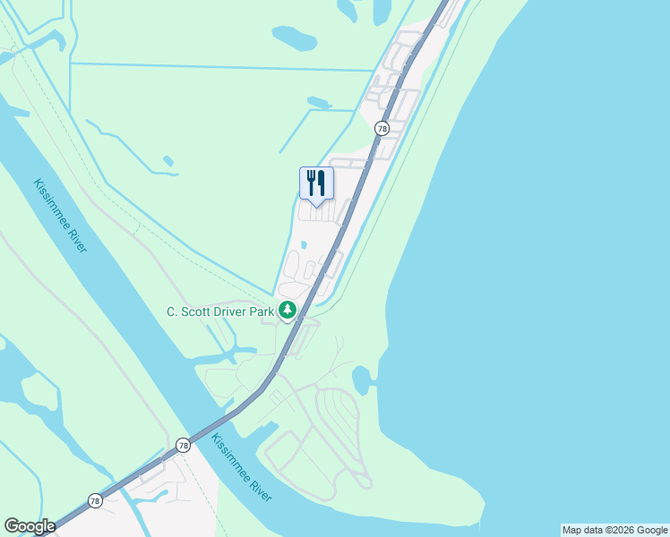 map of restaurants, bars, coffee shops, grocery stores, and more near 9750 Florida 78 in Okeechobee