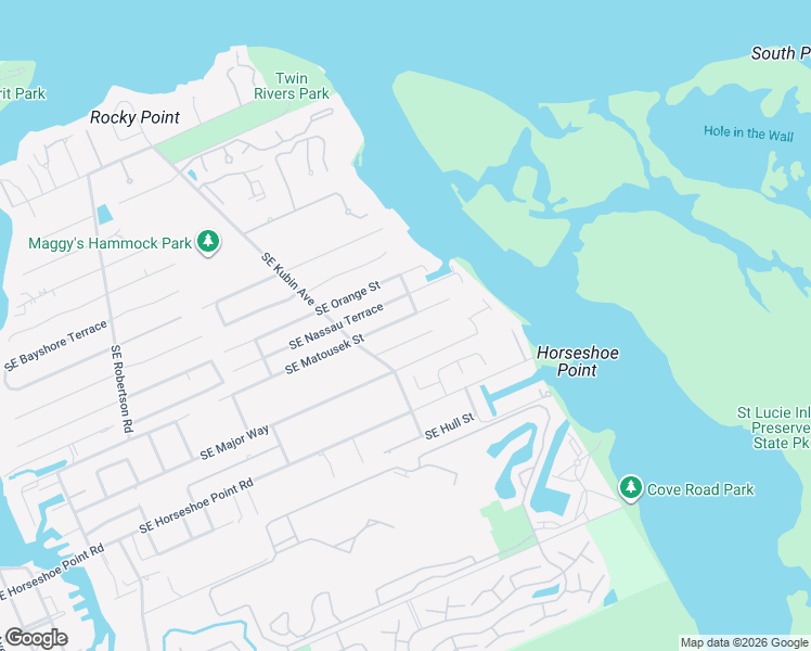 map of restaurants, bars, coffee shops, grocery stores, and more near 5626 Southeast Sailfish Way in Stuart