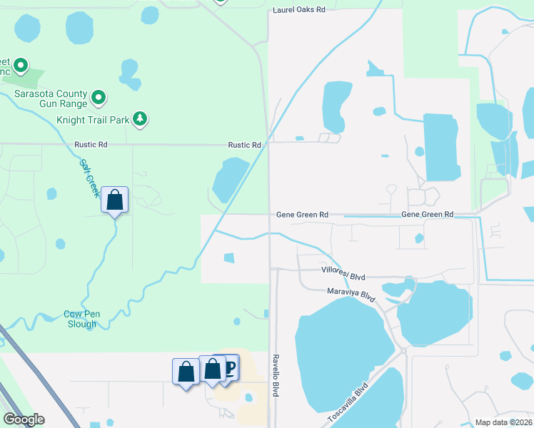 map of restaurants, bars, coffee shops, grocery stores, and more near 2210 Gene Green Road in Nokomis