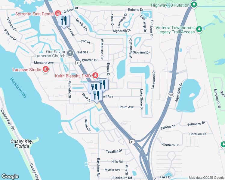 map of restaurants, bars, coffee shops, grocery stores, and more near 312 Monet Drive in Nokomis