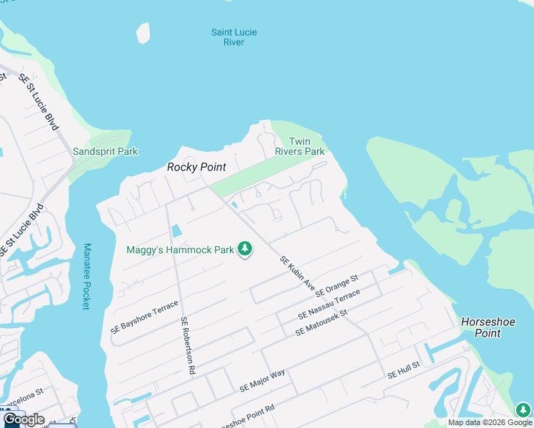 map of restaurants, bars, coffee shops, grocery stores, and more near 5190 Southeast Seascape Way in Stuart