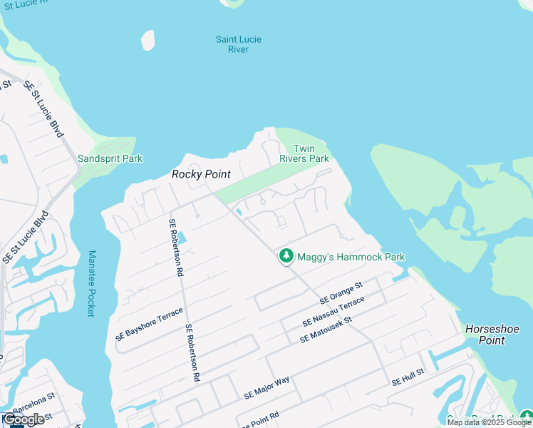 map of restaurants, bars, coffee shops, grocery stores, and more near 5148 Southeast Seascape Way in Stuart