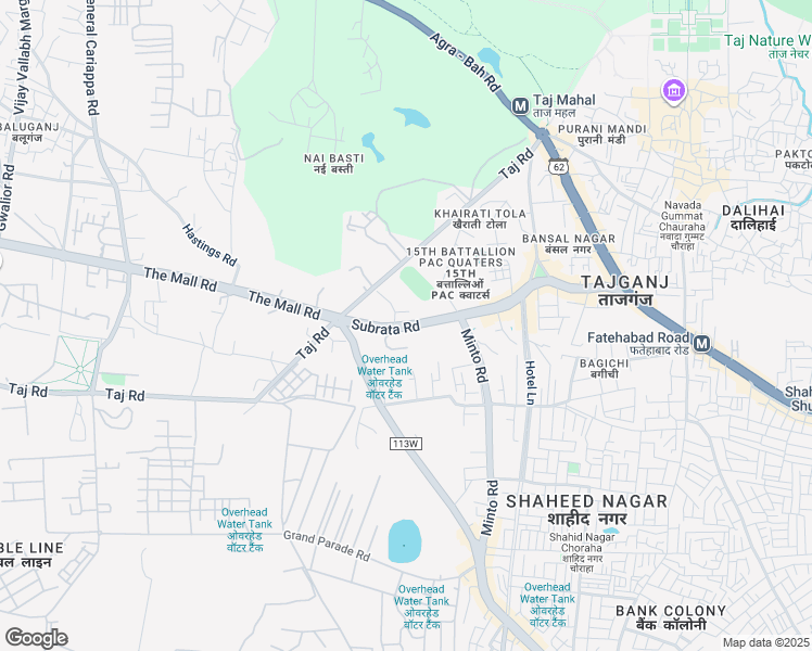 map of restaurants, bars, coffee shops, grocery stores, and more near Fatehabad Road in Agra