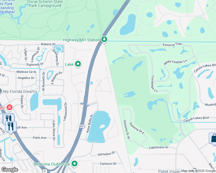 map of restaurants, bars, coffee shops, grocery stores, and more near Legacy Trail (Sarasota to Venice Rail-Trail) in Osprey