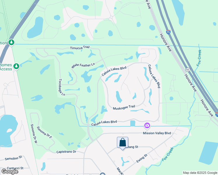 map of restaurants, bars, coffee shops, grocery stores, and more near 2103 Muskogee Trail in Nokomis