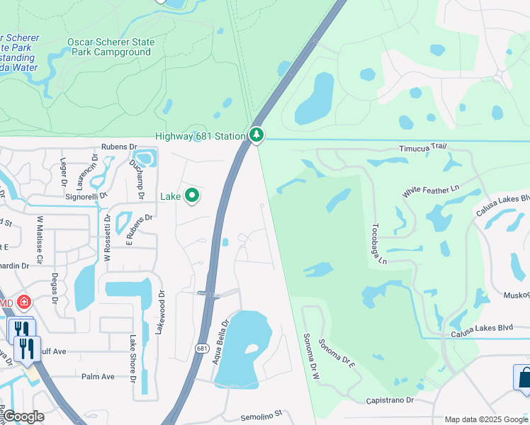 map of restaurants, bars, coffee shops, grocery stores, and more near Legacy Trail (Sarasota to Venice Rail-Trail) in Osprey