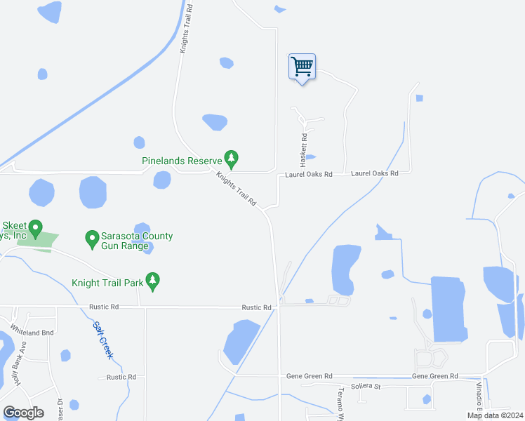 map of restaurants, bars, coffee shops, grocery stores, and more near Knights Trail Road in Nokomis