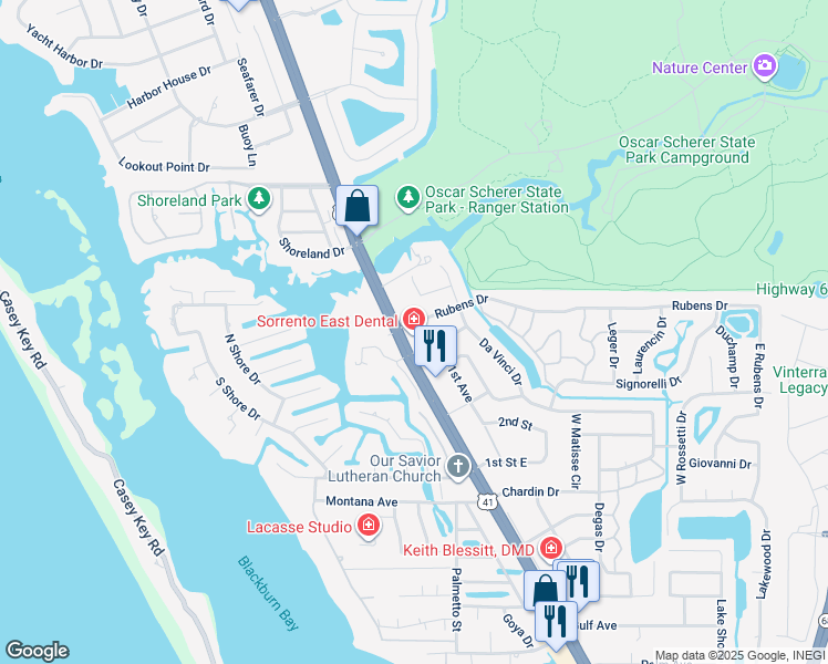 map of restaurants, bars, coffee shops, grocery stores, and more near in Laurel