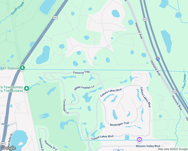map of restaurants, bars, coffee shops, grocery stores, and more near 2049 Timucua Trail in Nokomis