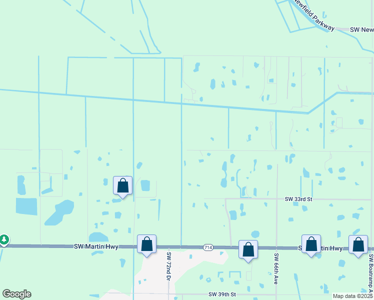 map of restaurants, bars, coffee shops, grocery stores, and more near 7199 Southwest Gator Trail in Palm City