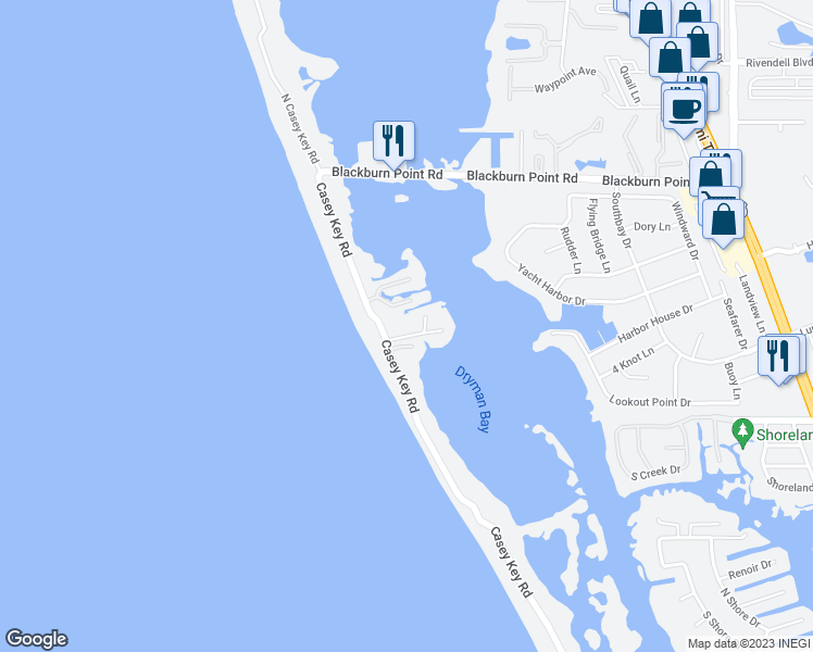 map of restaurants, bars, coffee shops, grocery stores, and more near 3708 Sandspur Lane in Nokomis