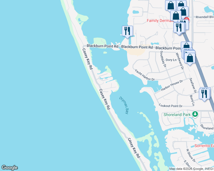 map of restaurants, bars, coffee shops, grocery stores, and more near 3734 Sandspur Lane in Nokomis