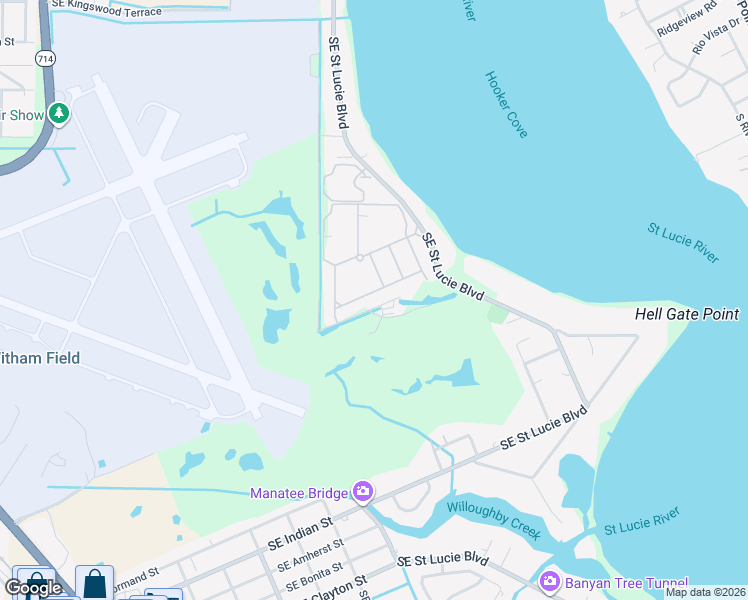 map of restaurants, bars, coffee shops, grocery stores, and more near 3160 Southeast Gran Via Way in Stuart