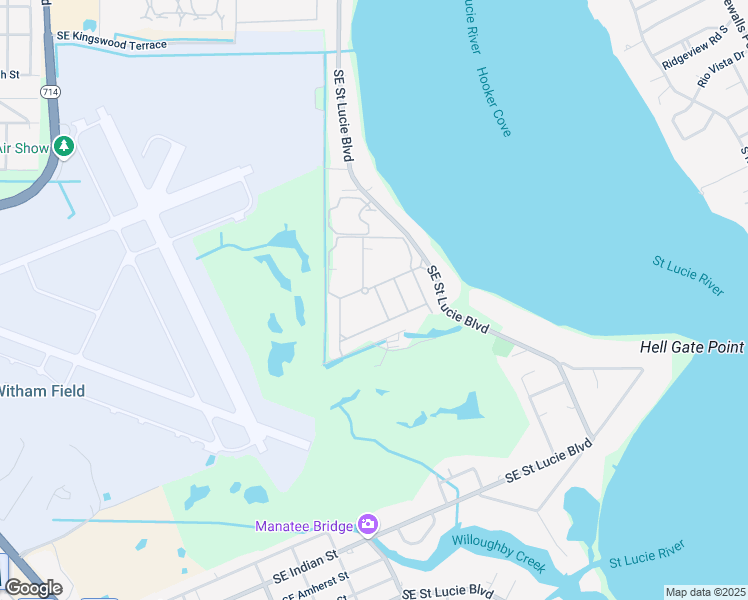 map of restaurants, bars, coffee shops, grocery stores, and more near 1825 Southeast El Pinar Lane in Stuart