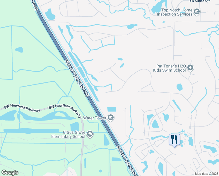 map of restaurants, bars, coffee shops, grocery stores, and more near 1931 Southwest Crane Creek Avenue in Palm City