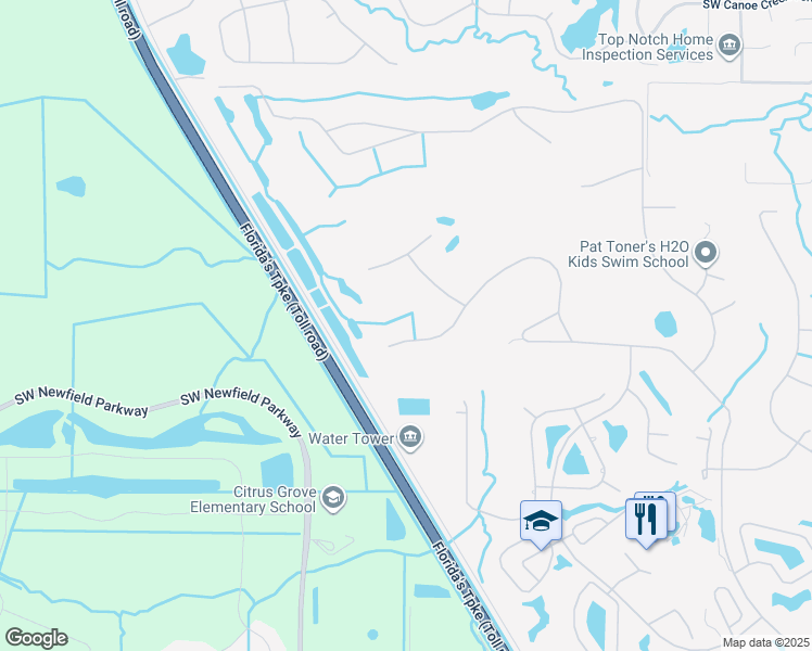 map of restaurants, bars, coffee shops, grocery stores, and more near 1931 Southwest Crane Creek Avenue in Palm City