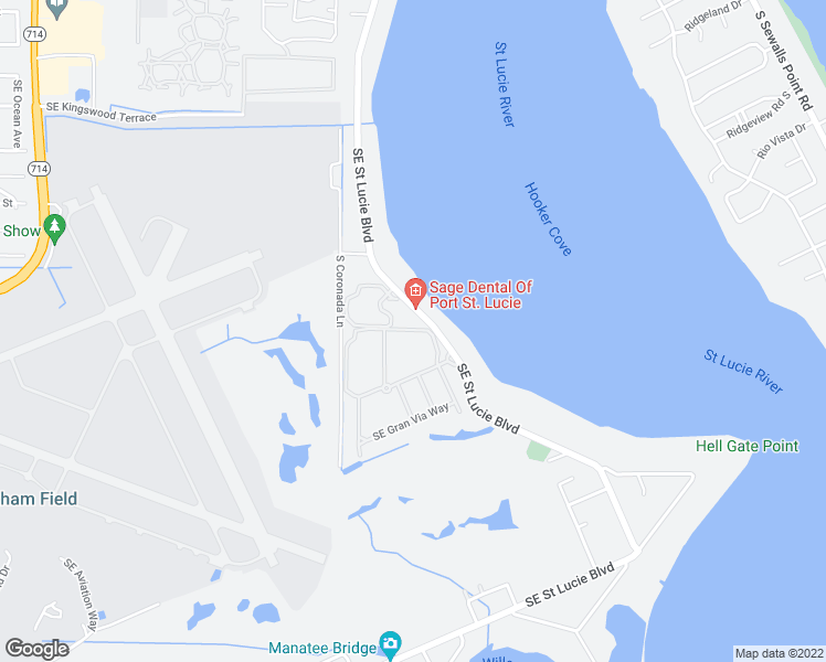 map of restaurants, bars, coffee shops, grocery stores, and more near 1800 Southeast Saint Lucie Boulevard in Stuart