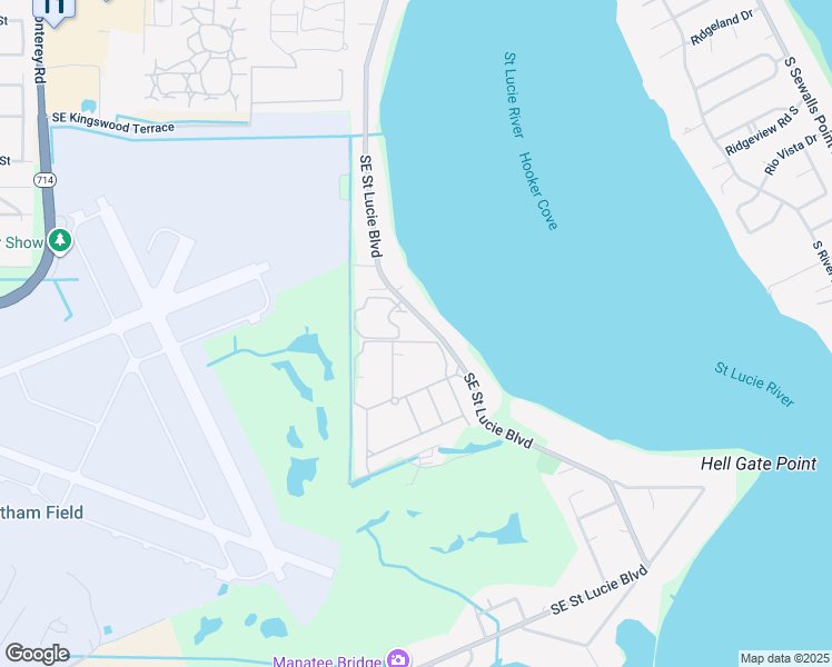 map of restaurants, bars, coffee shops, grocery stores, and more near 1644 Southeast Saint Lucie Boulevard in Stuart